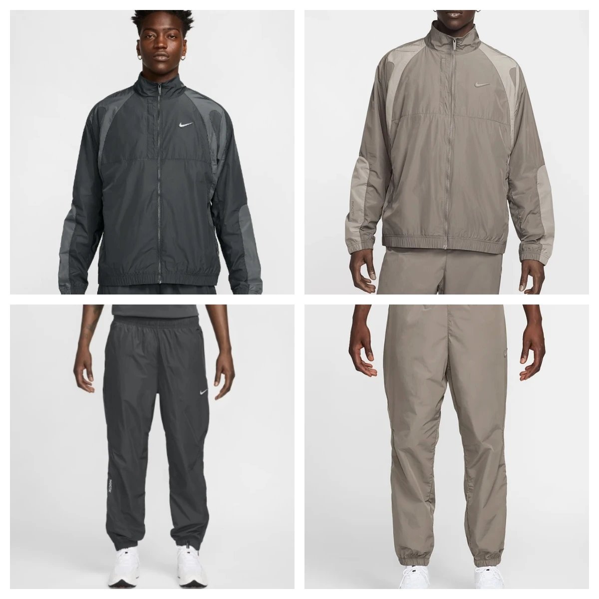 Nike NOCTA Tracksuit Sporty Matching Set Gray and Black