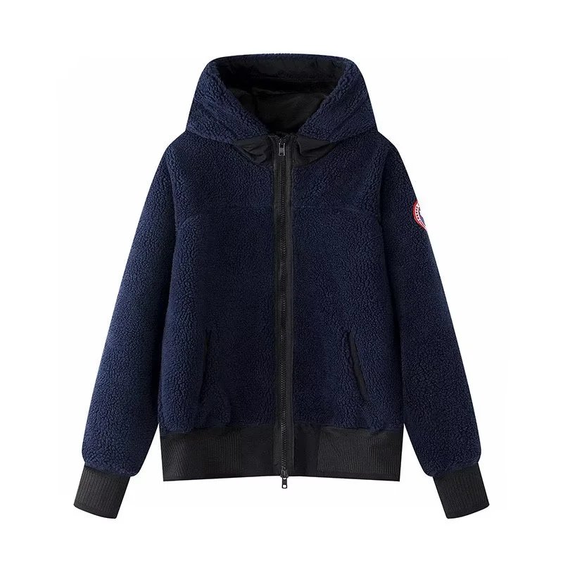 Canada Goose Cypress Fleece Hoody Cozy Zip-Up Jacket Navy