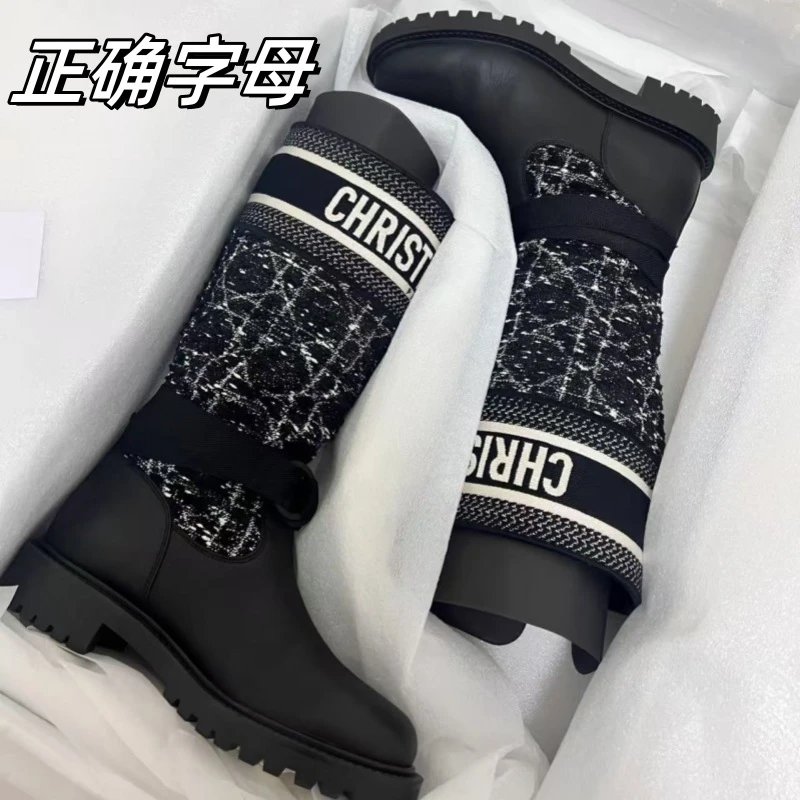 Dior D-Major Chunky Boots Black and White