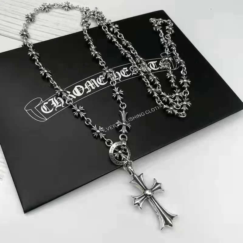 Chrome Hearts Cross Pendant Necklace Silver Jewelry