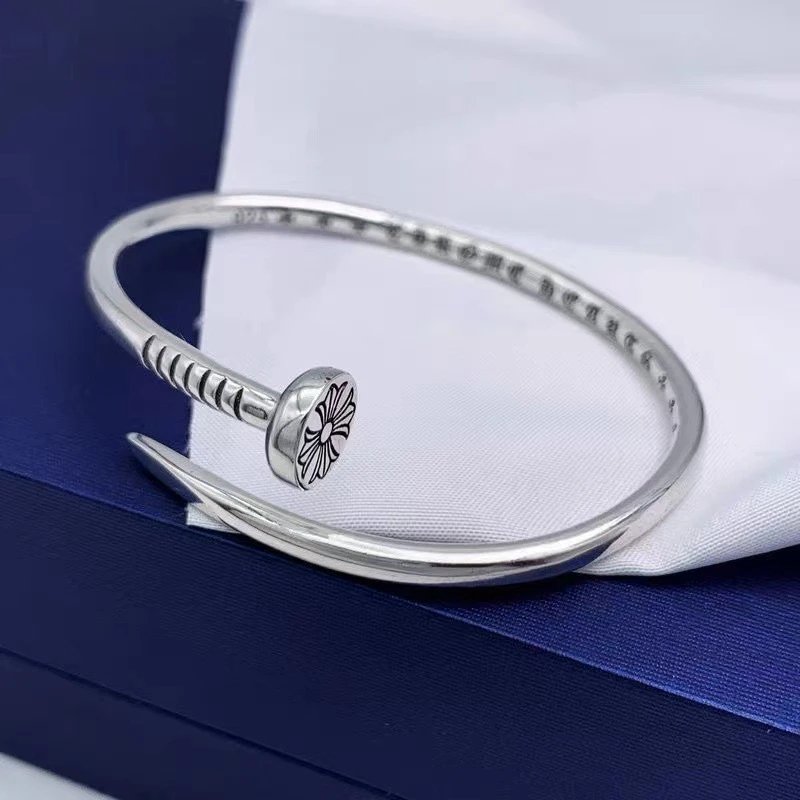 Chrome Hearts Nail Cuff Bracelet Silver