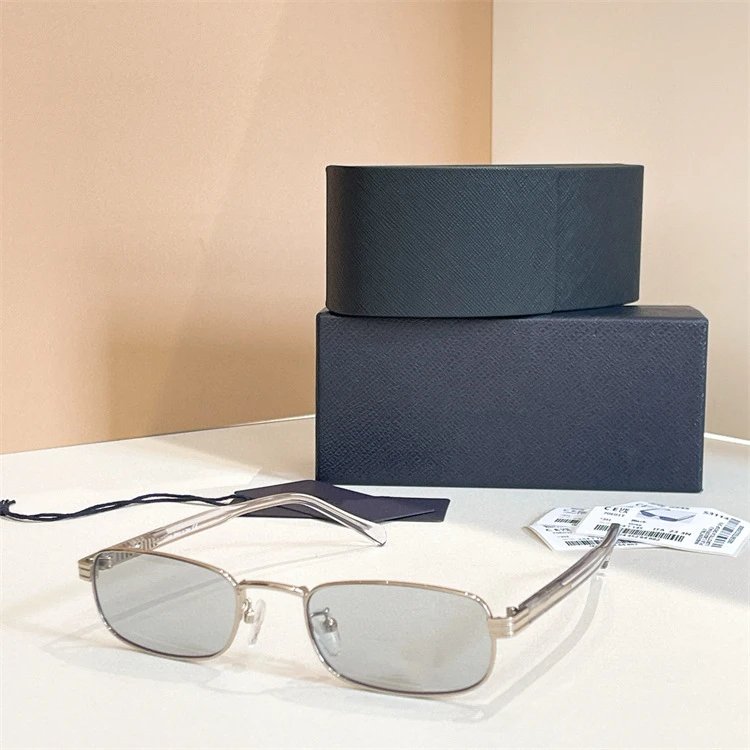 Celine Rectangular Minimalist Sunglasses Silver