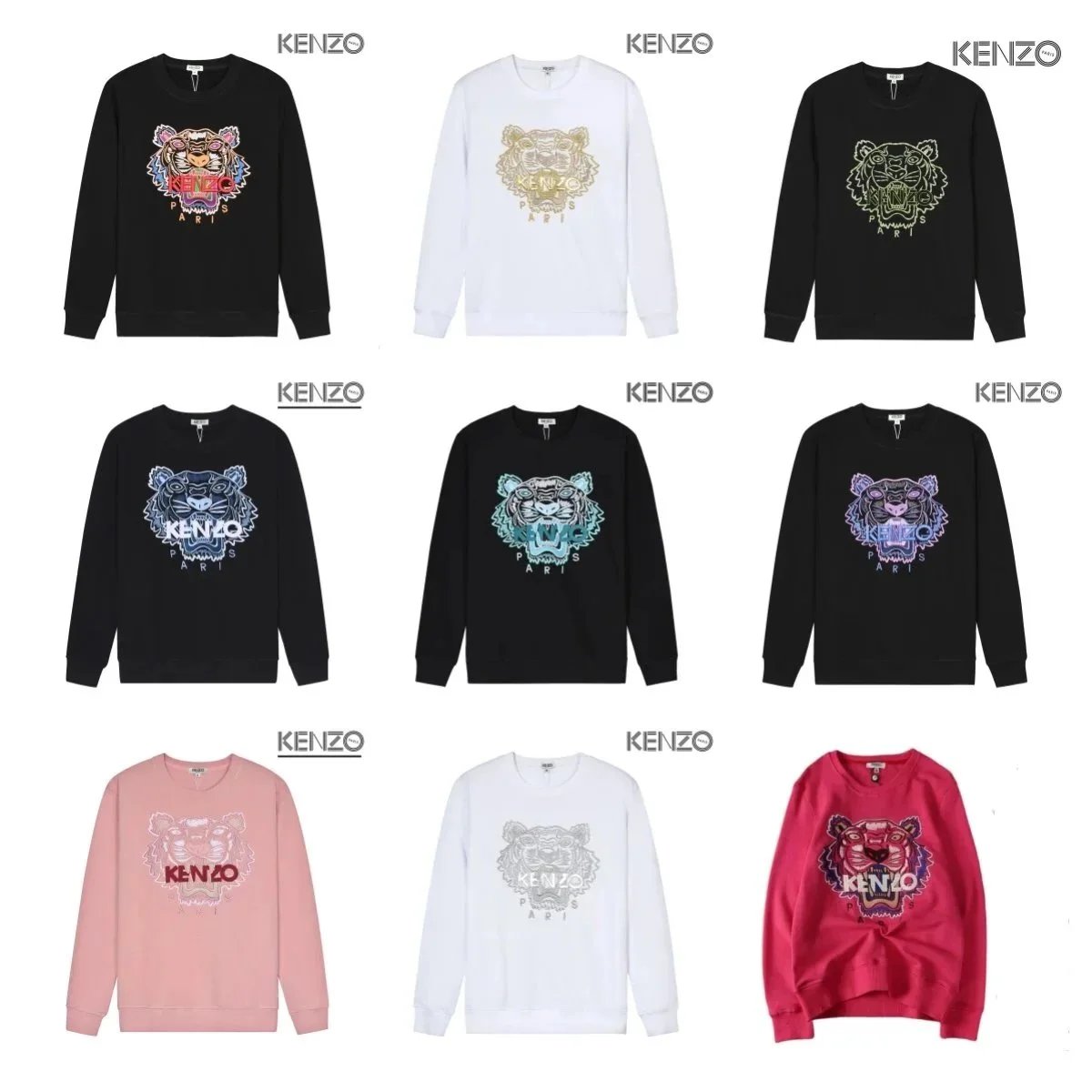 Kenzo Tiger Embroidery Graphic Sweatshirt Multicolor