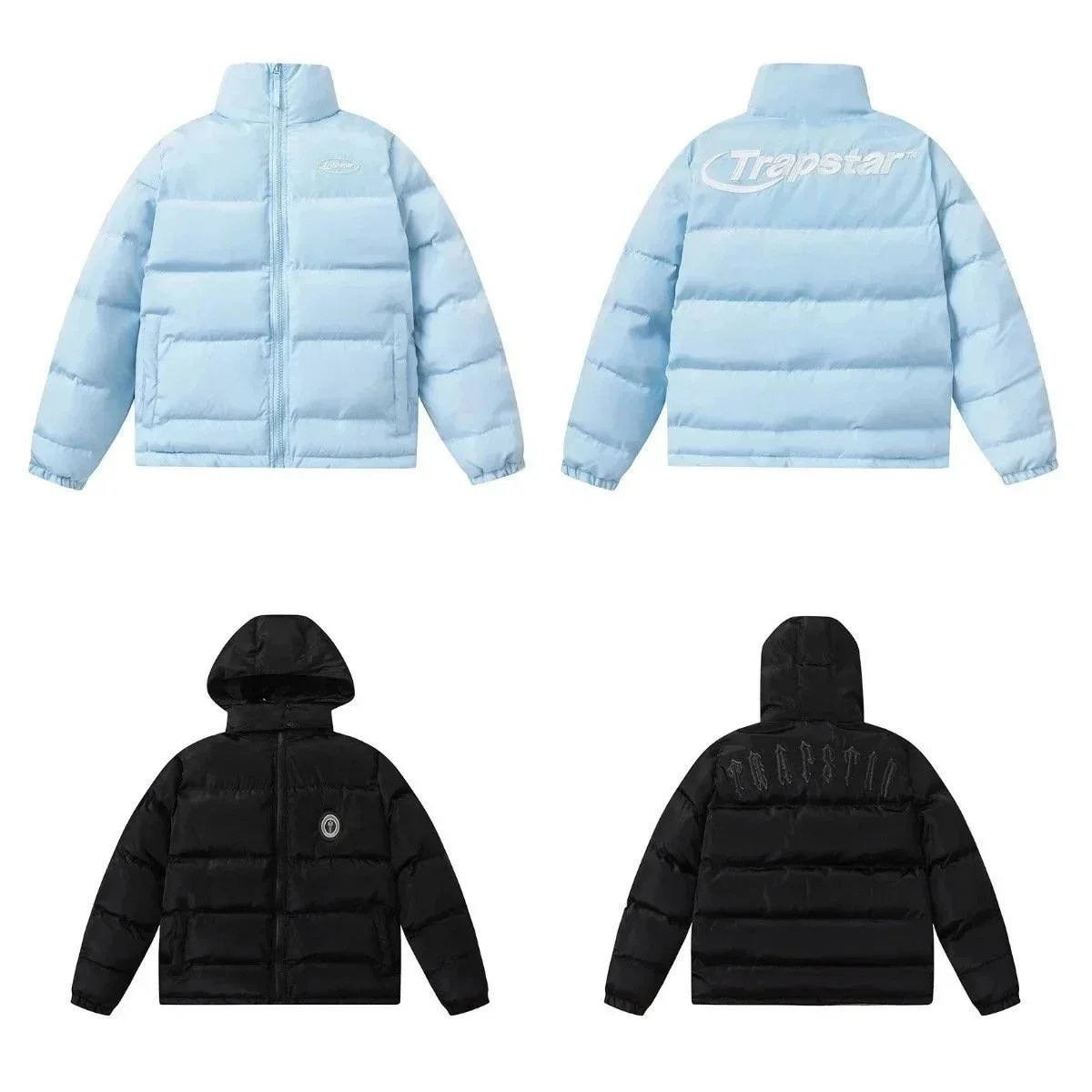 Trapstar Irongate Puffer Jacket Streetwear Puffer Jacket Blue and Black