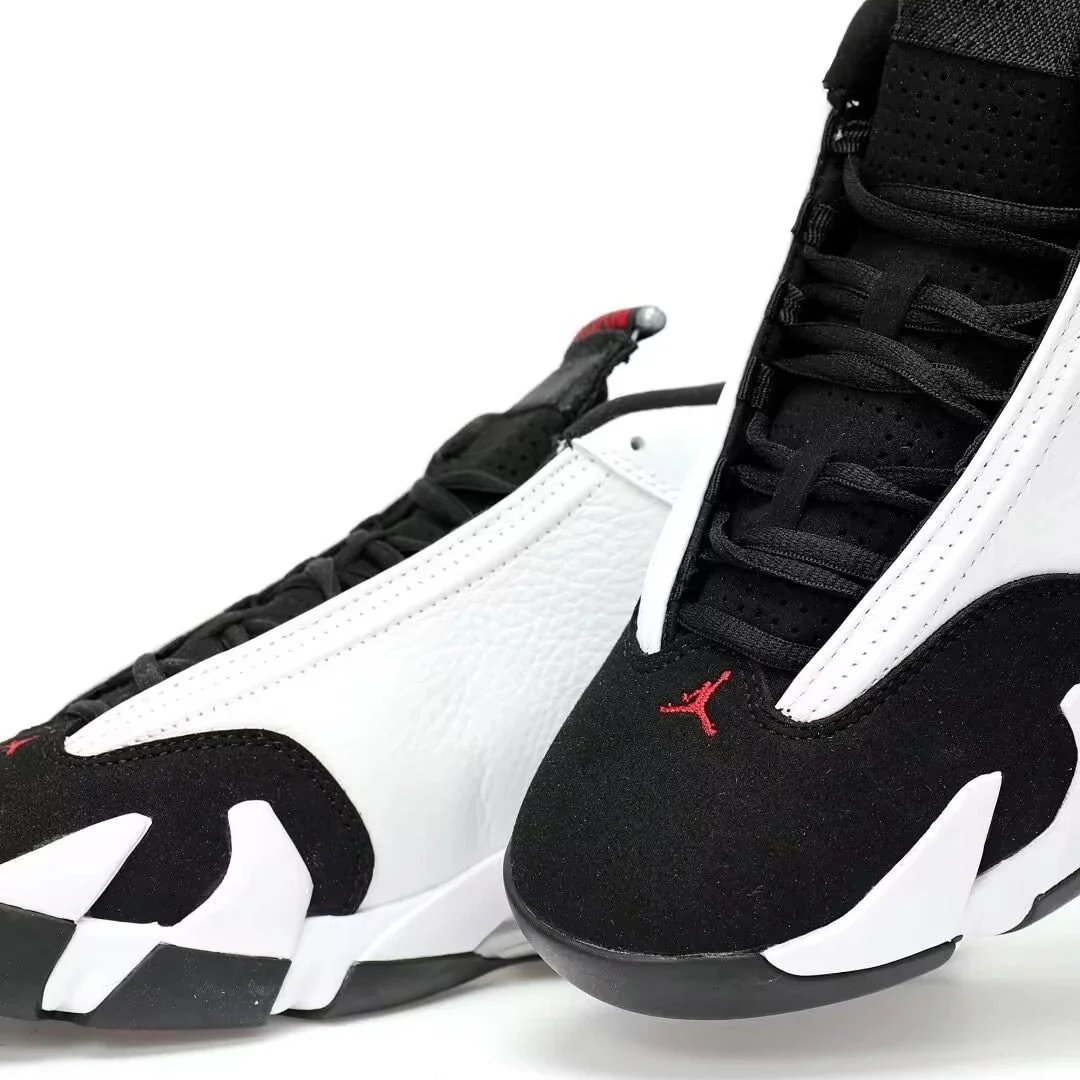 Jordan 14 Retro High Top Basketball Shoes White and Black