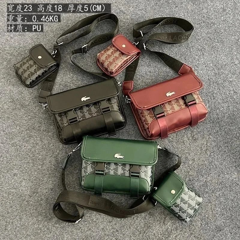 Lacoste Monogram Messenger Bag Casual Crossbody Bag Multicolor