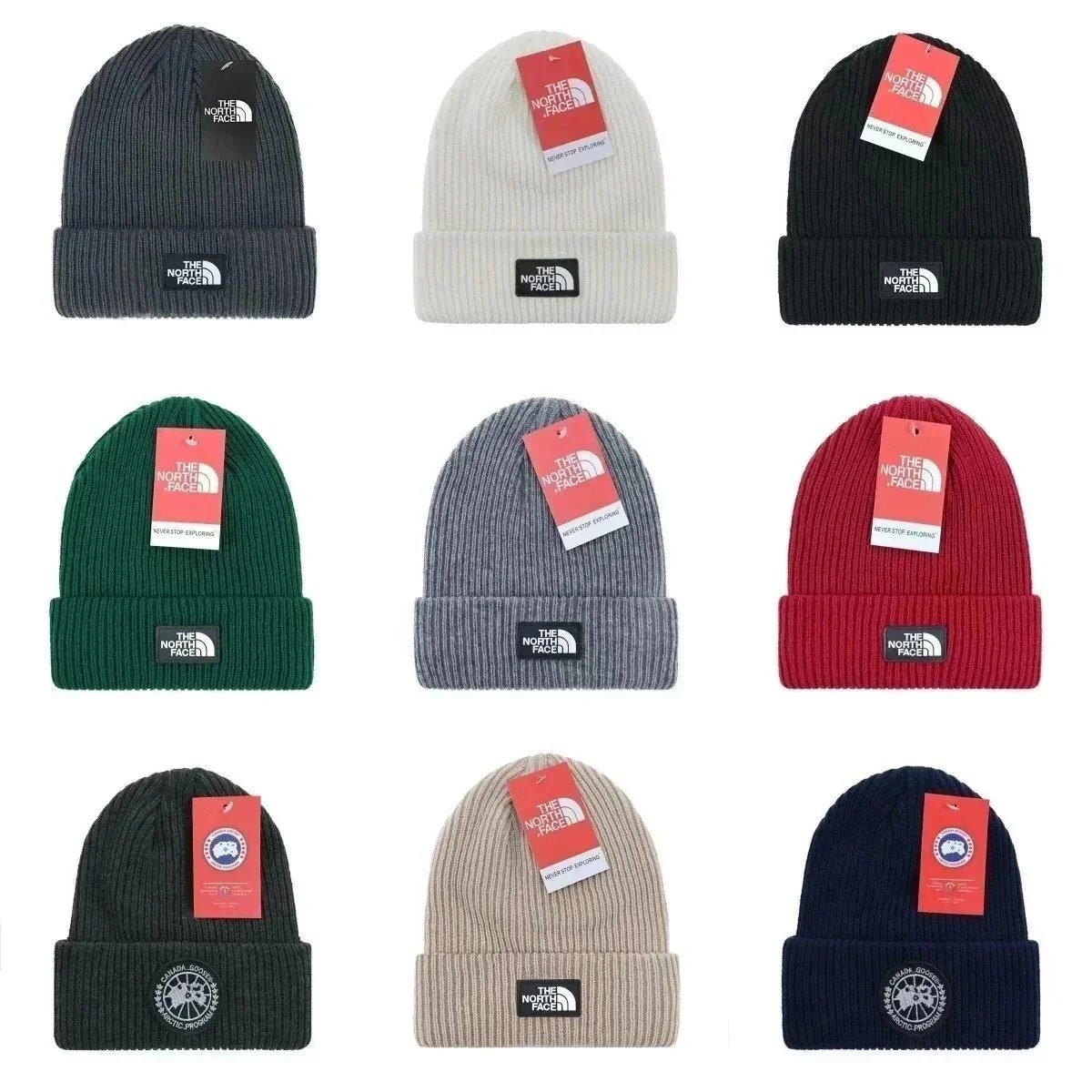 The North Face TNF Ribbed Beanie Winter Hat Multicolor