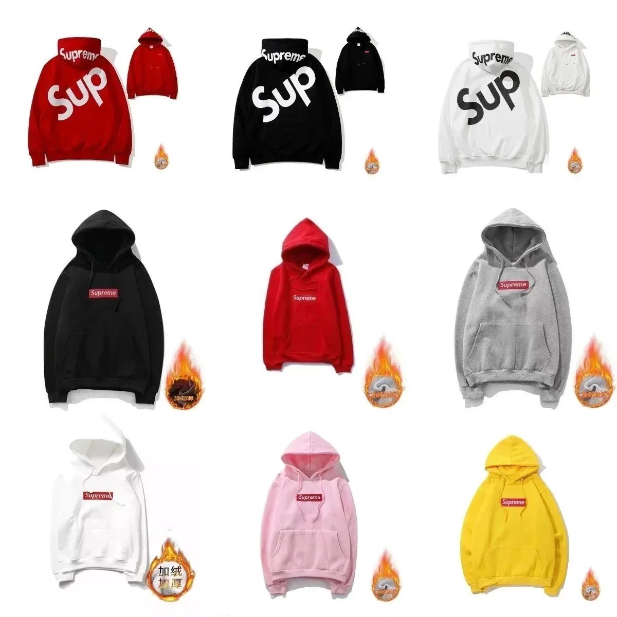 Supreme Box Logo Streetwear Hoodie Multicolor