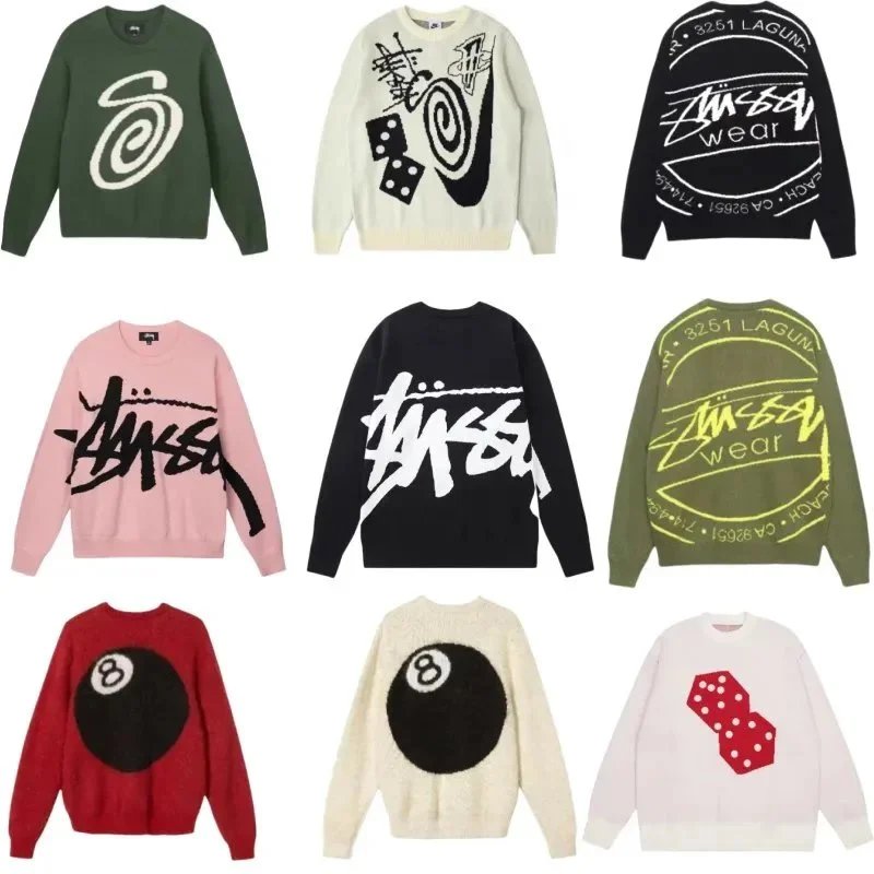 Stussy Graphic Knit Sweater Collection Streetwear Crewneck Multicolor