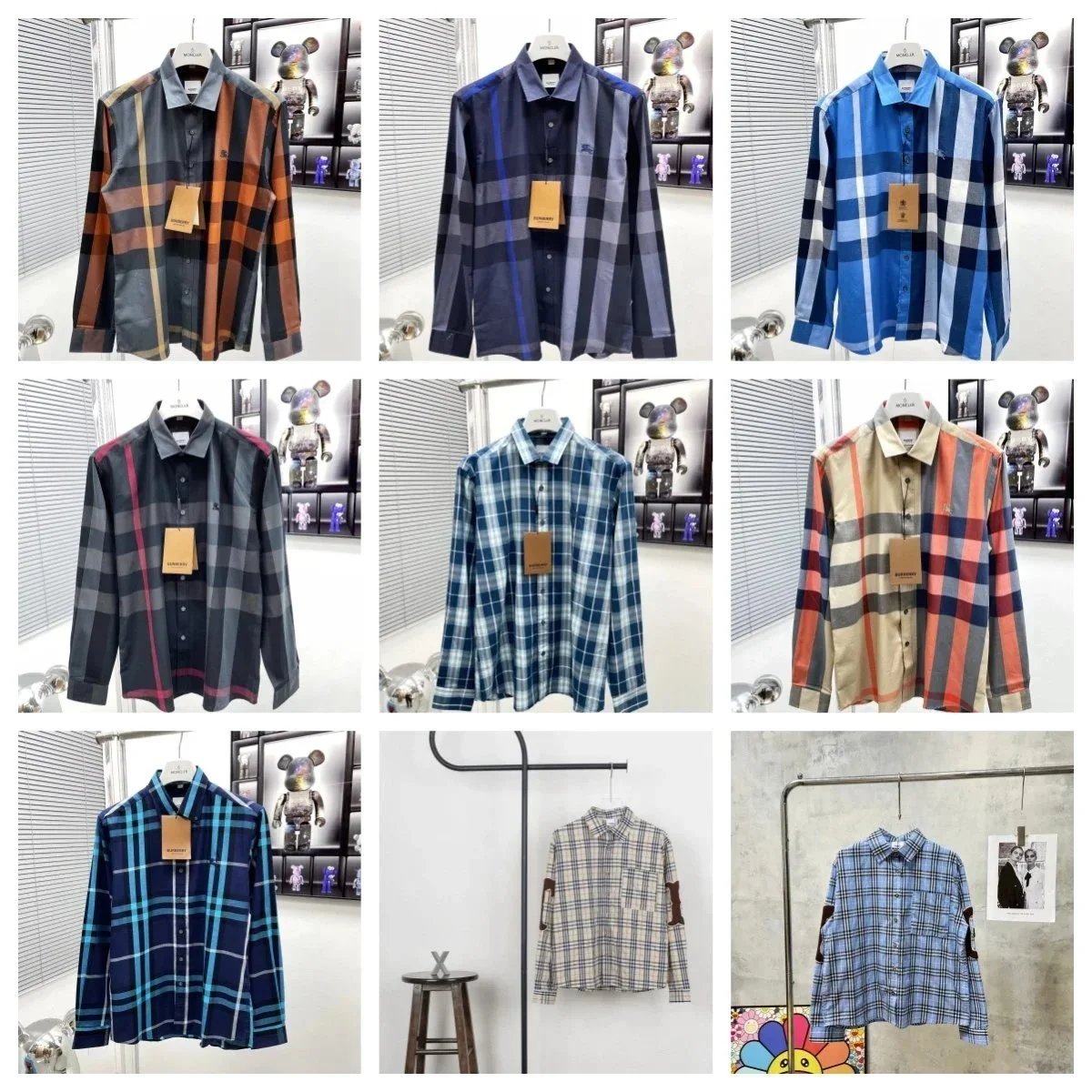 Burberry Check Print Classic Button-Down Shirt Multicolor