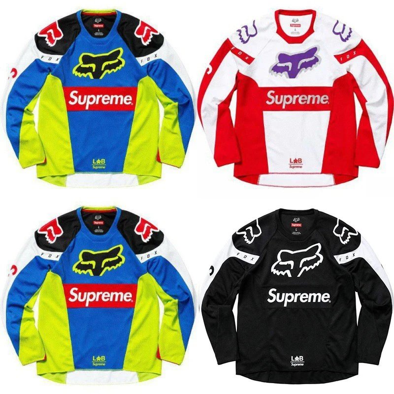 Supreme Fox Racing Moto Jersey Graphic Streetwear Long Sleeve Shirt Multicolor
