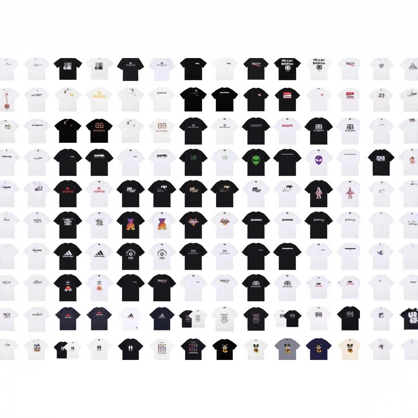 Balenciaga Graphic Print Oversized T-Shirt Multicolor