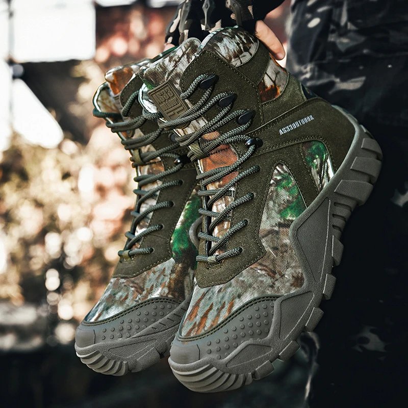 AS33OUTDOOR Camo Tactical Boots Outdoor Hiking Shoes Olive
