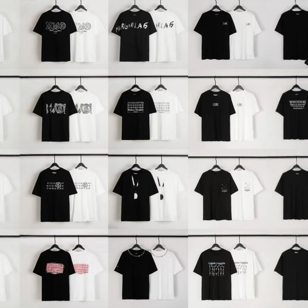 Maison Margiela MM6 Graphic Print Oversized Tee Black and White