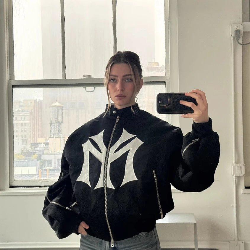 New Era MLB New York Yankees Oversized Bomber Jacket Black