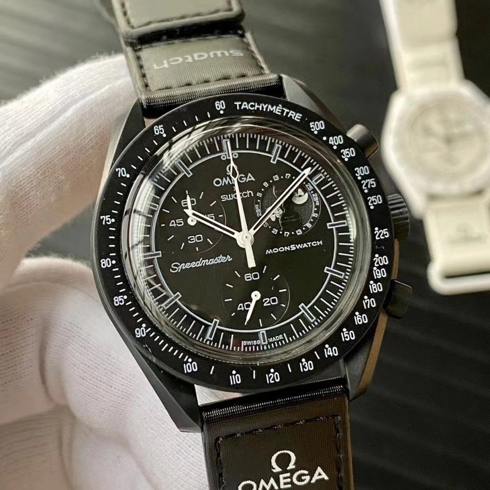 Omega x Swatch MoonSwatch Mission to the Moonphase Chronograph Watch Black