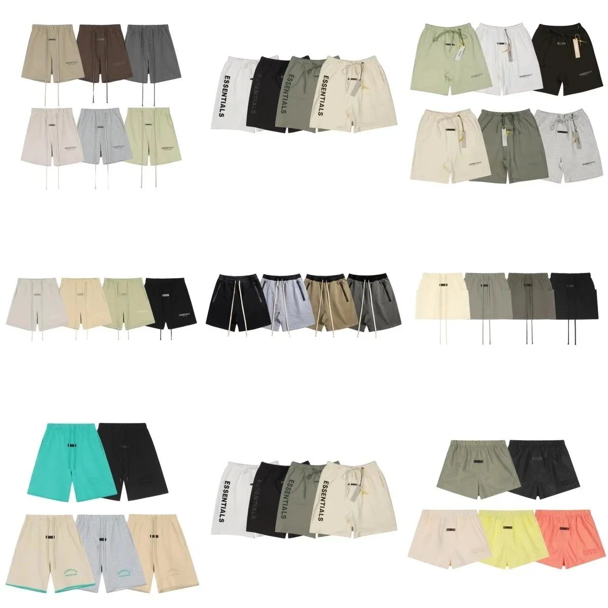 Fear of God FOG Essentials Casual Cotton Shorts Multicolor