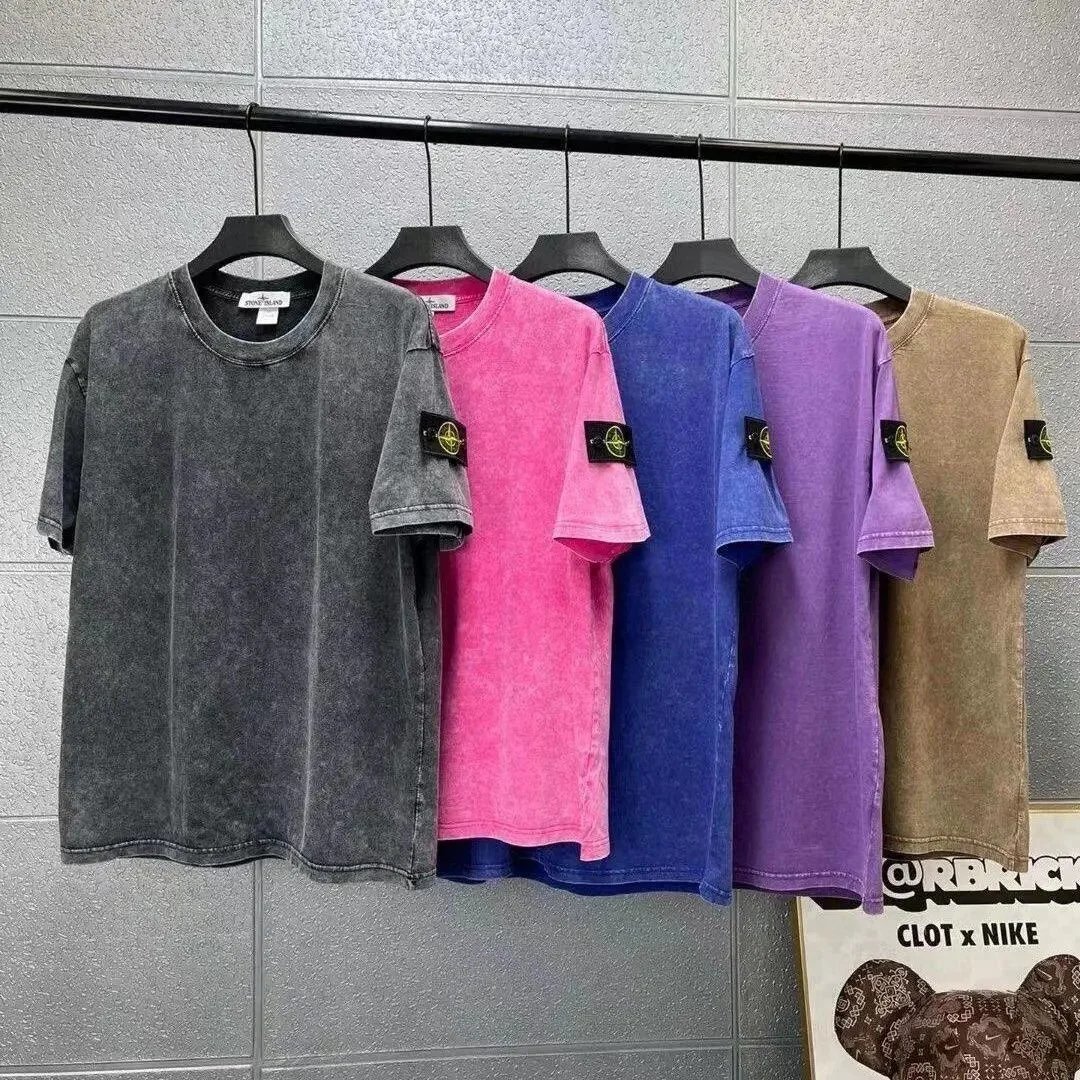 Stone Island Garment Dyed Cotton T-Shirt Multicolor