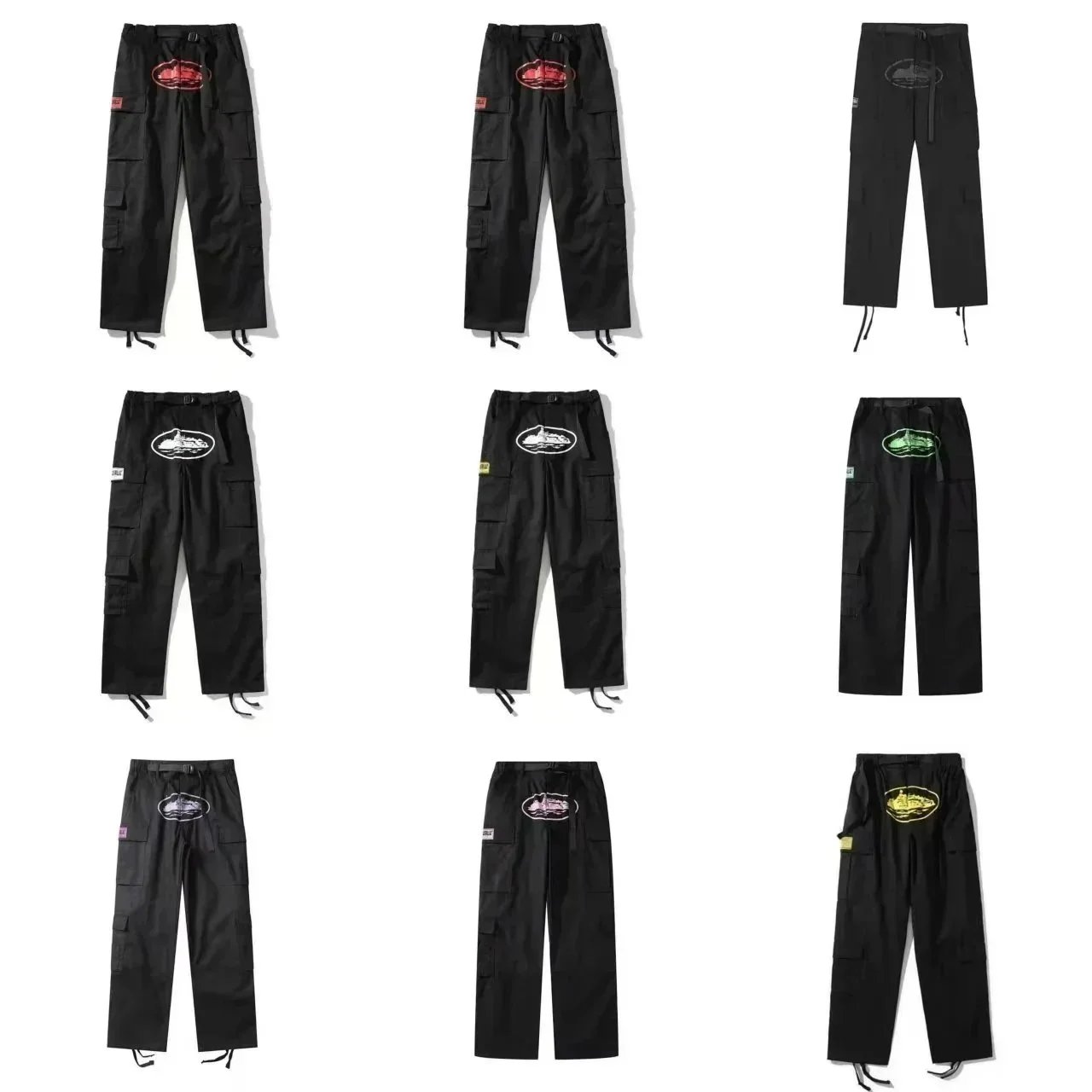 Corteiz CRTZ Alcatraz Cargo Pants Streetwear Trousers Black