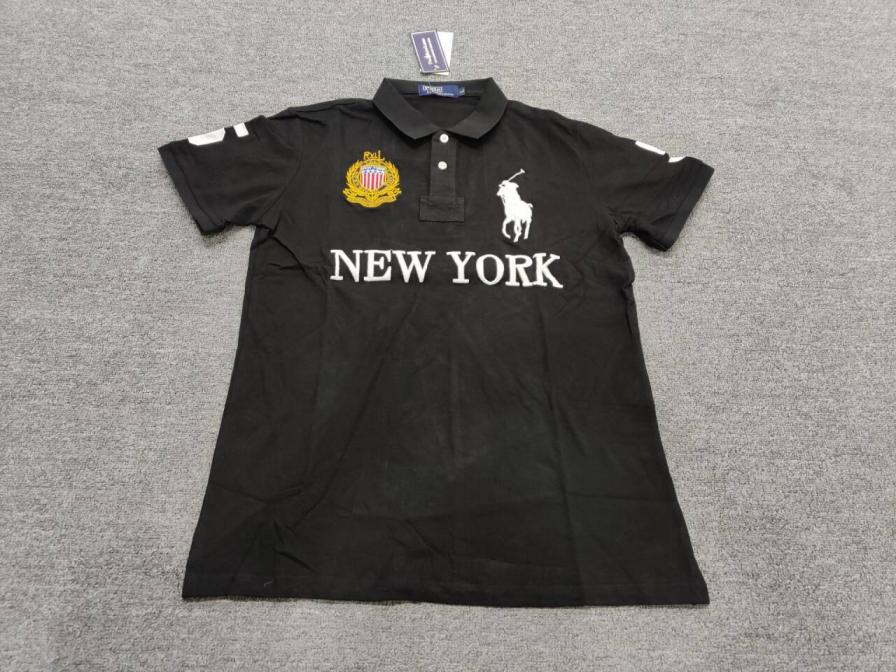 Ralph Lauren RL New York Graphic Cotton Polo Shirt Black