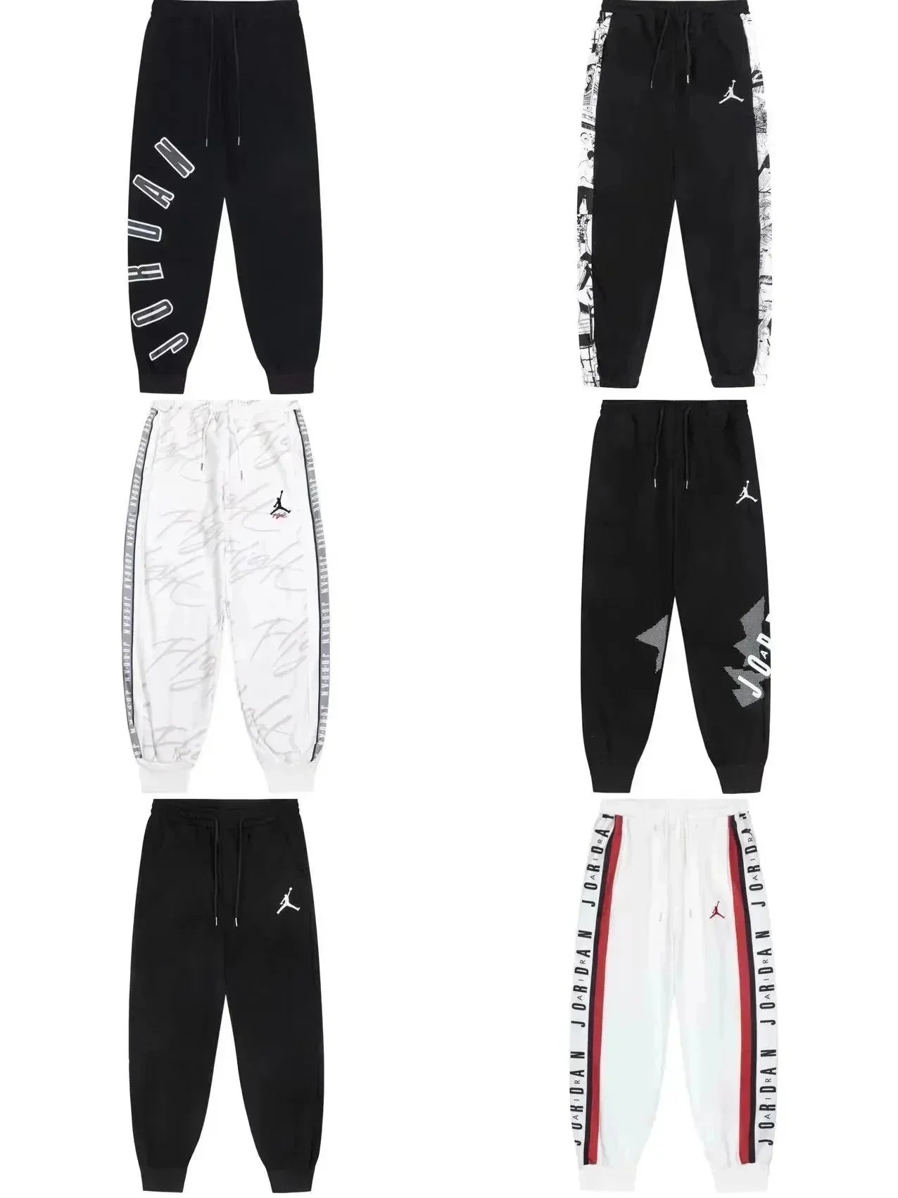 Jordan Jumpman Graphic Casual Joggers Black and White