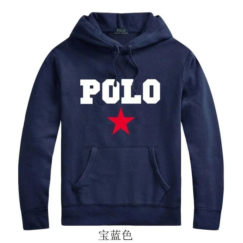 Ralph Lauren RL Polo Star Graphic Casual Hoodie Navy Blue