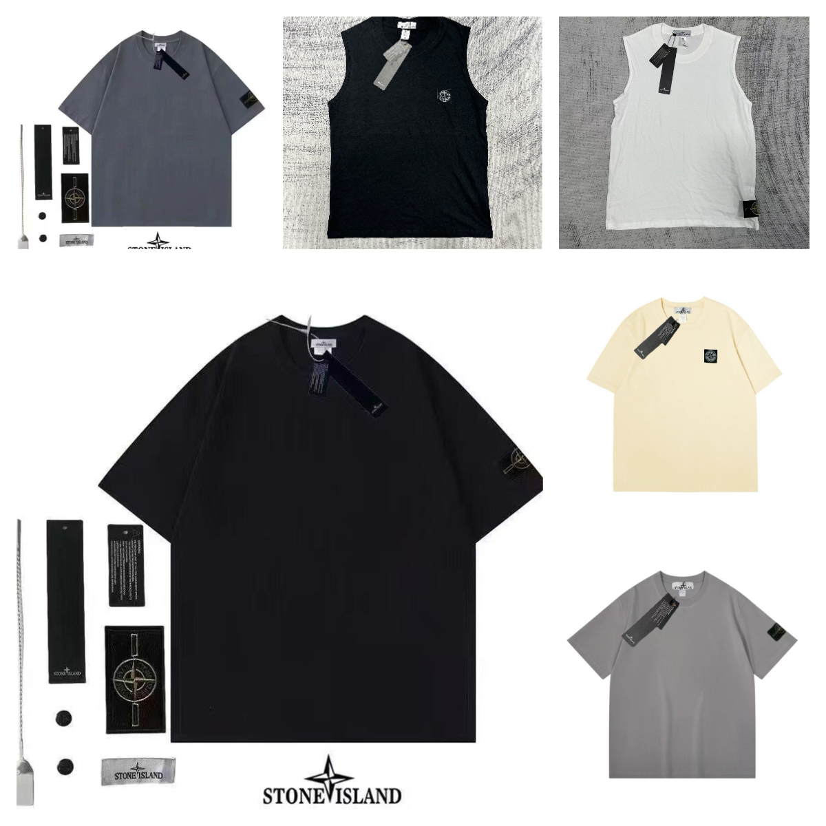 Stone Island Compass Patch Cotton T-Shirt Black