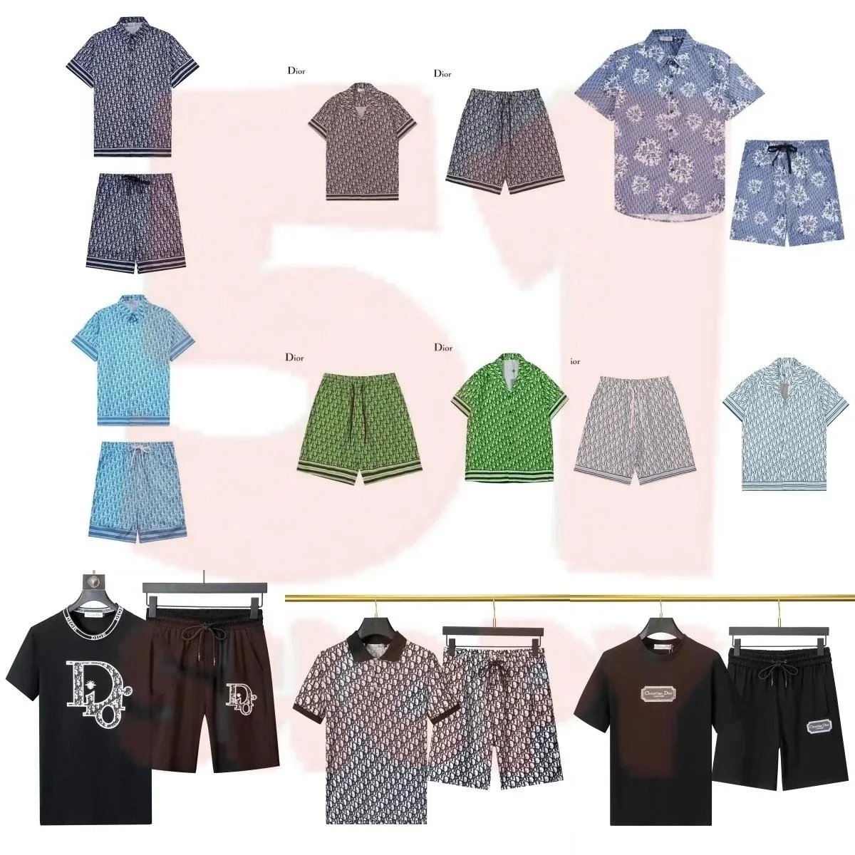 Dior Oblique Monogram Matching Set Casual Summer Shorts Set Multicolor