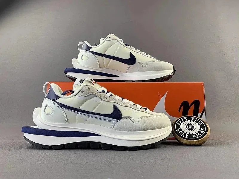 Nike Vaporwaffle Sacai Chunky Sneakers White and Navy