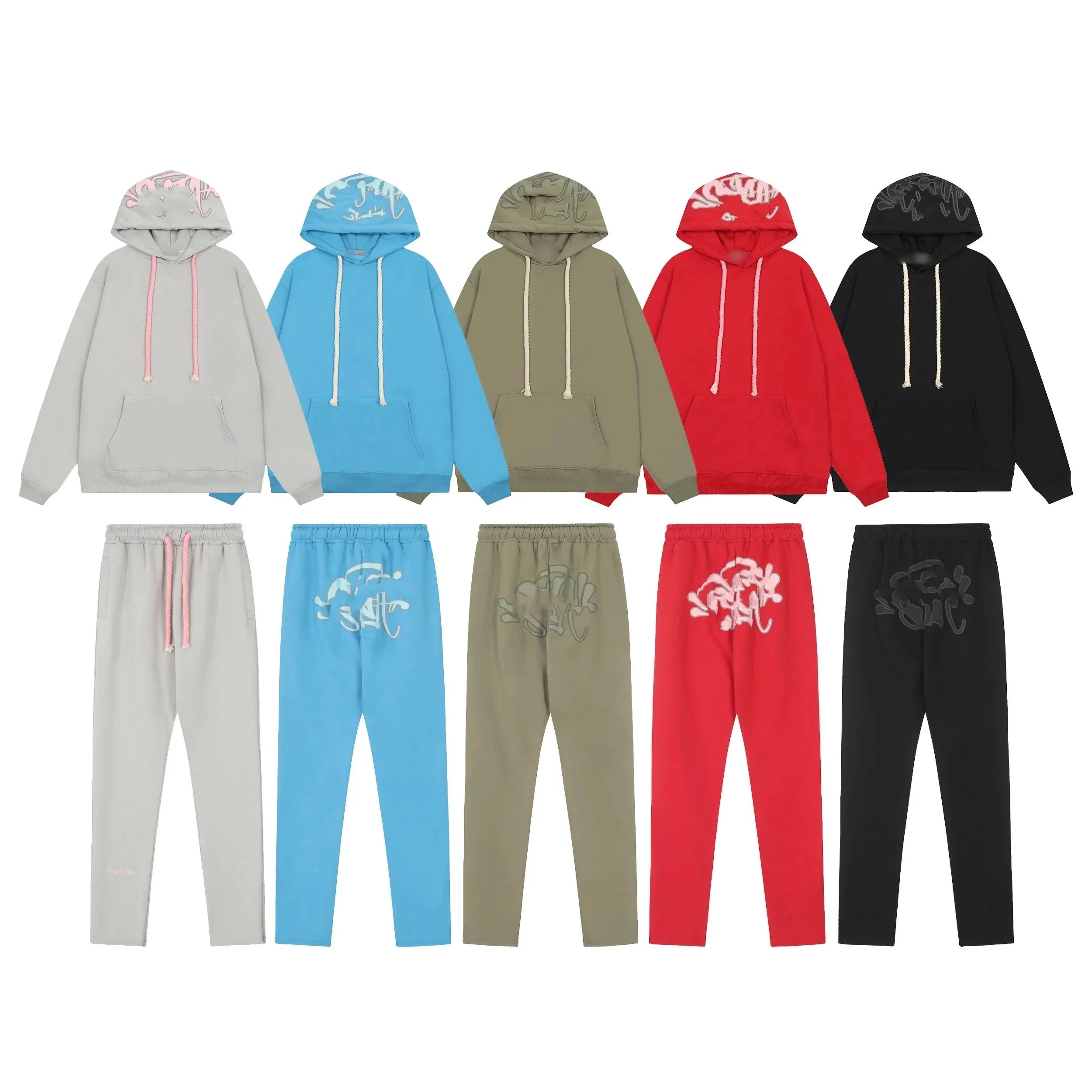 Design Graffiti Print Oversized Tracksuit Set Multicolor