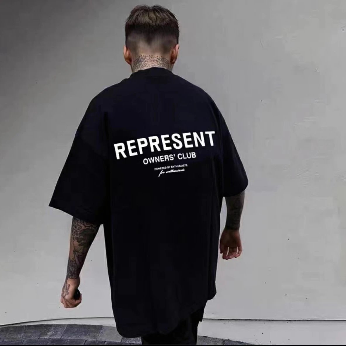 Represent Owners' Club Oversized Graphic Tee Black