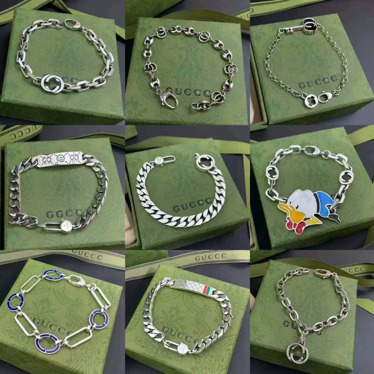 Gucci Interlocking G and Charm Bracelet Collection Silver Accessories Silver