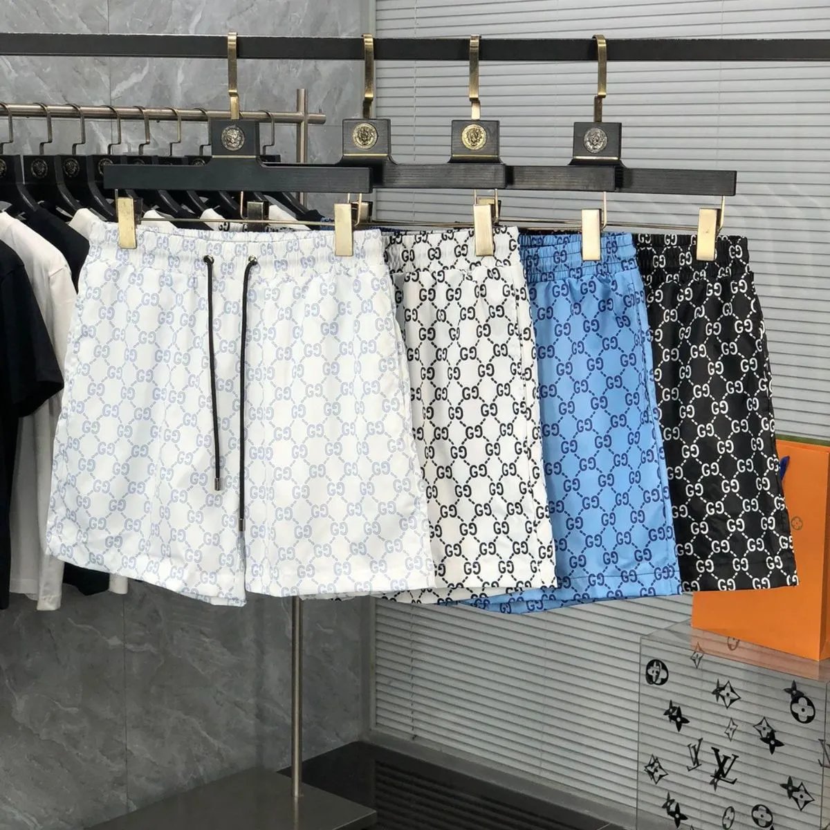 Gucci GG Monogram Swim Shorts Casual Beachwear Multicolor