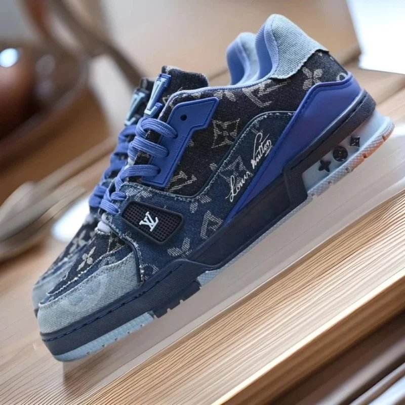 Louis Vuitton LV Trainer Denim Sneakers Blue