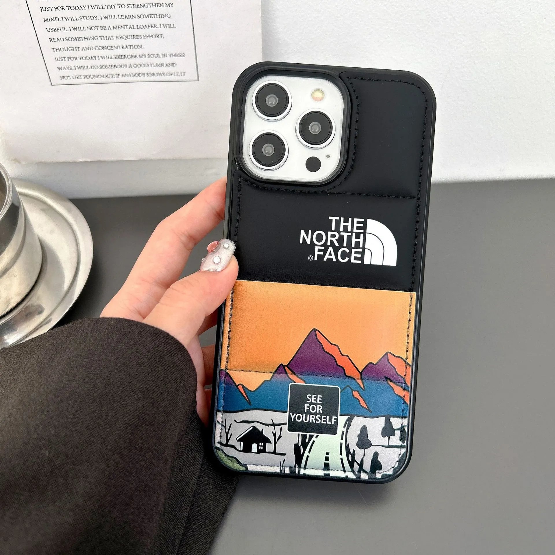The North Face TNF Mountain Landscape Protective Phone Case Black