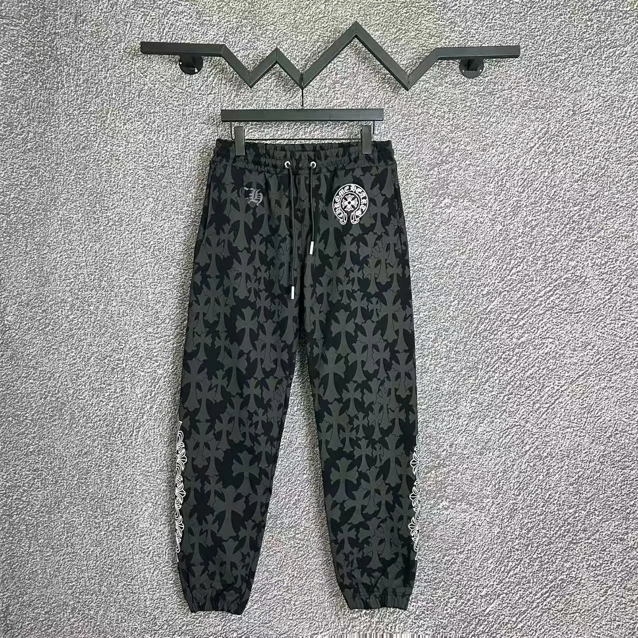 Chrome Hearts Cross Print Streetwear Joggers Black