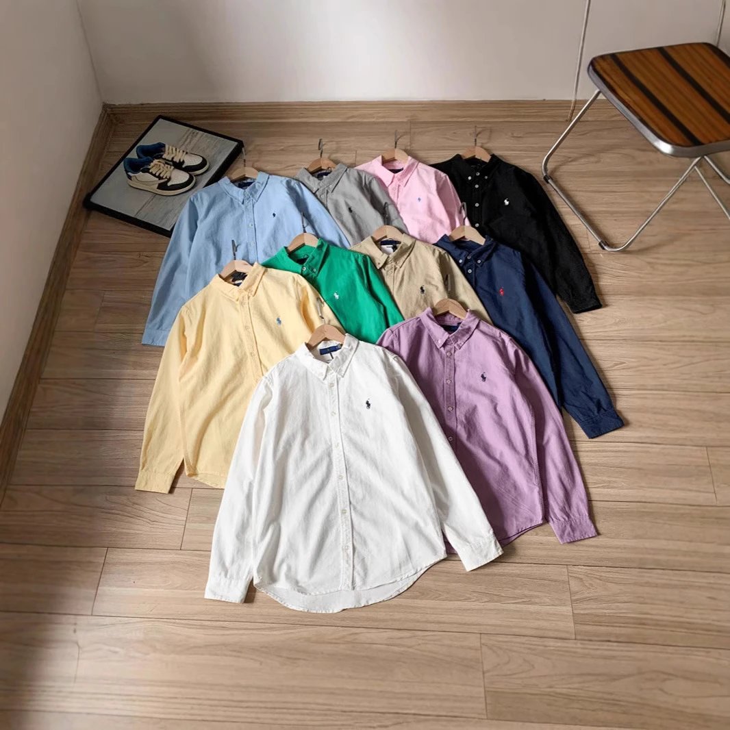 Ralph Lauren Oxford Button-Down Shirt Classic Casual Long Sleeve Shirt Multicolor