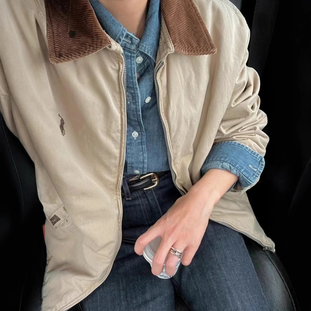 Ralph Lauren Harrington Vintage Corduroy Collar Jacket Beige
