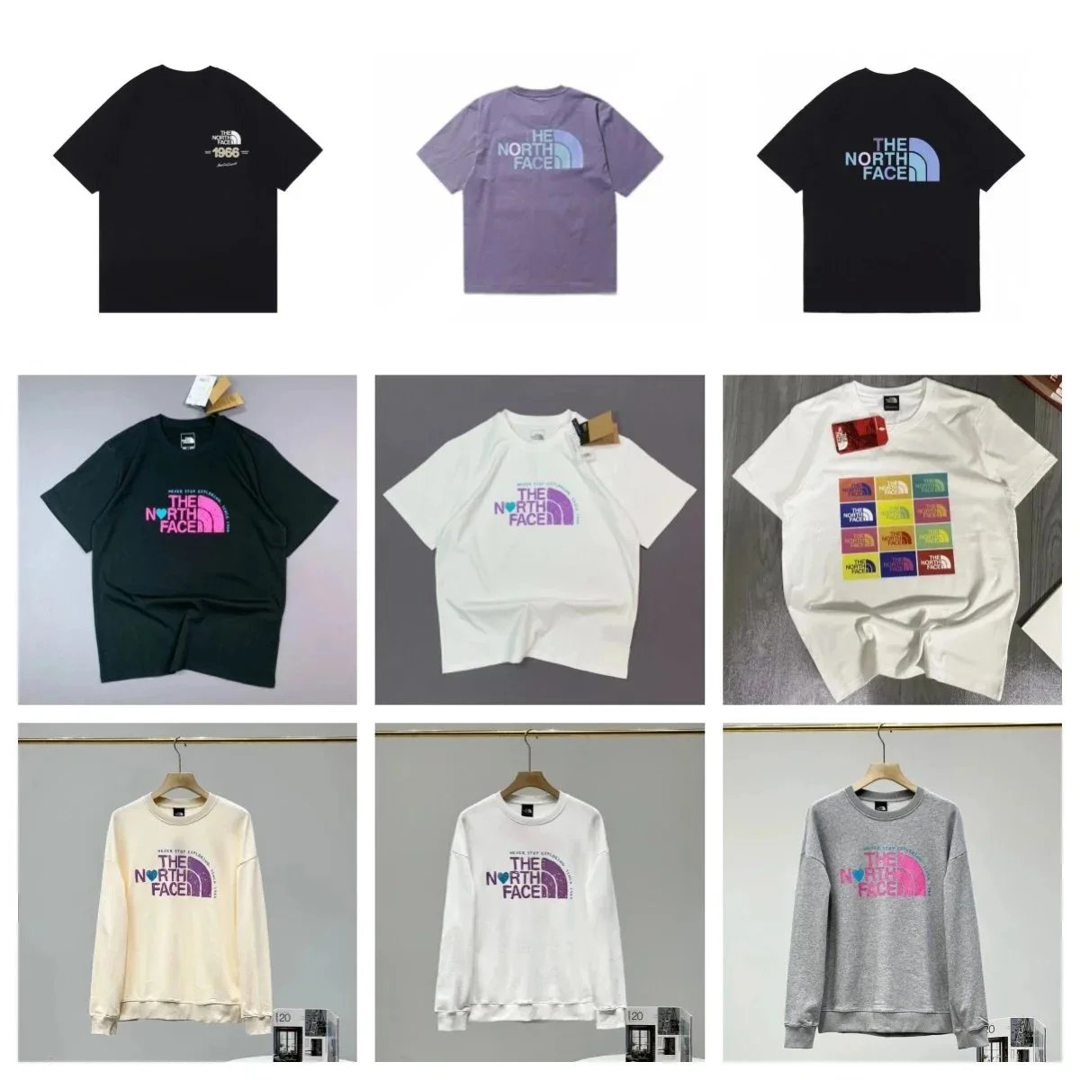 The North Face TNF Graphic Print Casual T-Shirt and Sweatshirt Multicolor