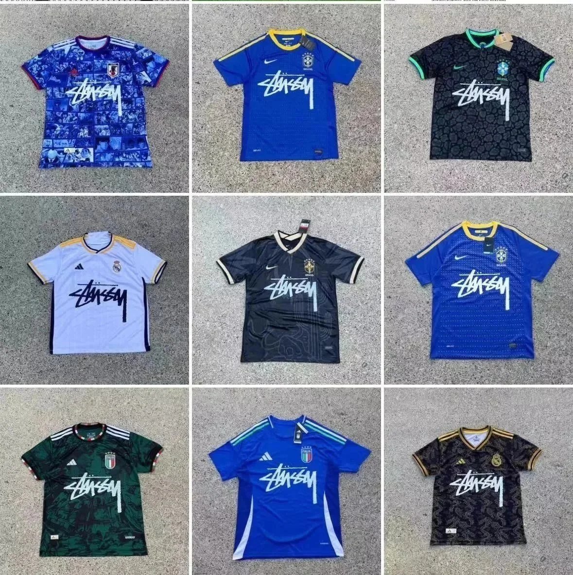 Stussy Graphic Soccer Jersey Streetwear Sporty Shirt Multicolor