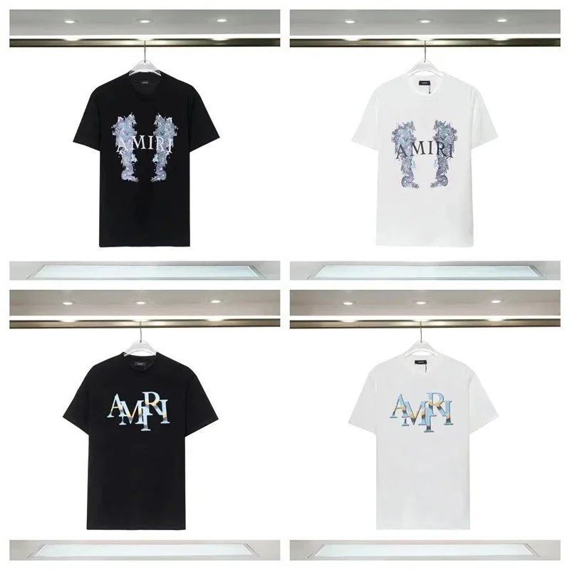 Amiri Graphic Print Cotton T-Shirt Black and White