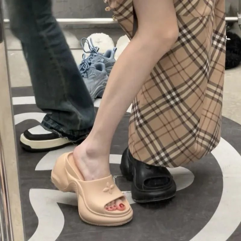 Louis Vuitton LV Sunset Mule Platform Sandals Beige