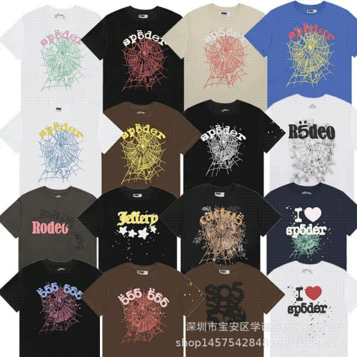 Sp5der Graphic Print Oversized Tee Multicolor