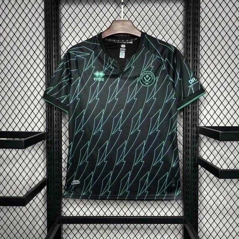 Errea Sheffield United 2023-24 Third Kit Retro Soccer Jersey Black
