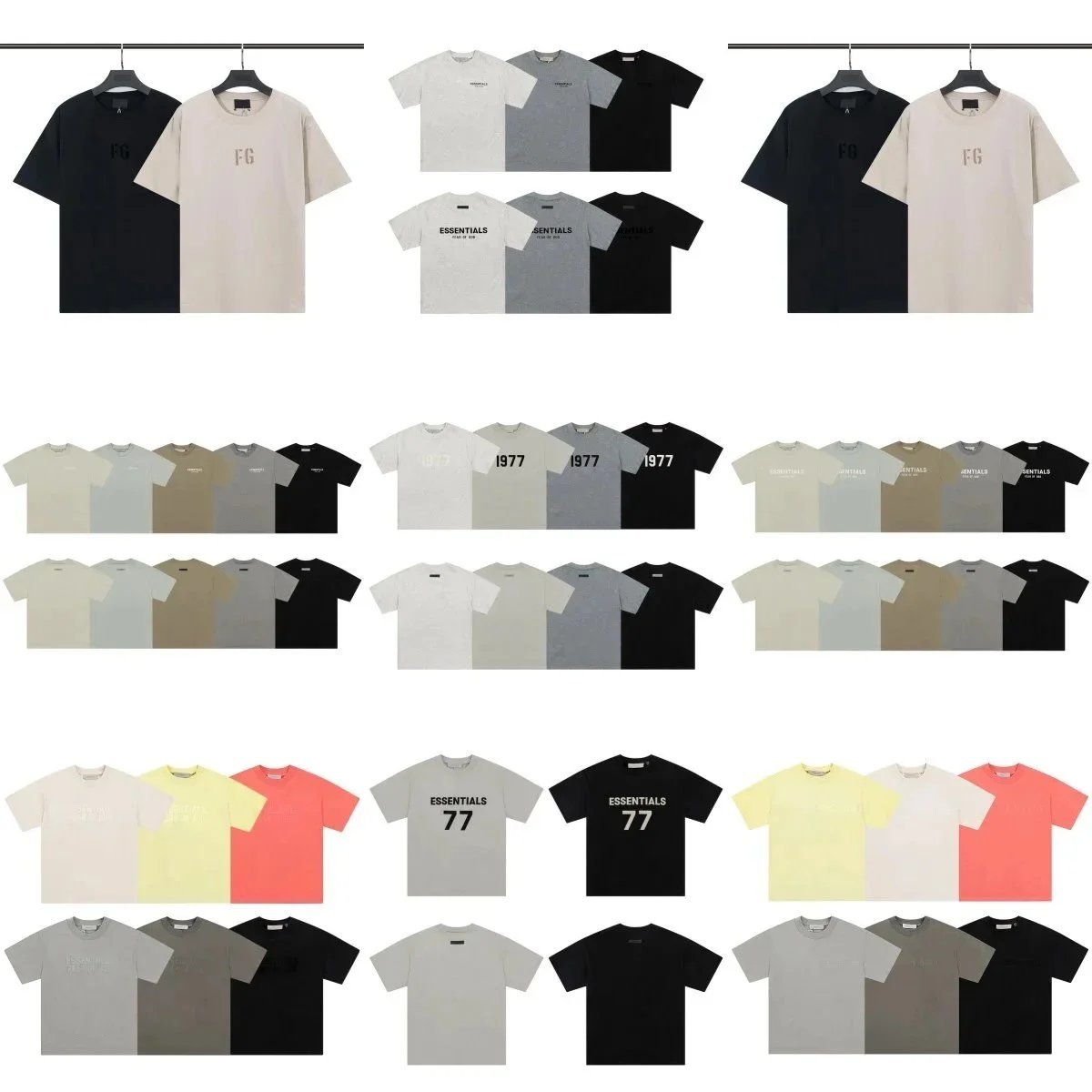 Fear of God FOG Essentials Oversized Graphic T-Shirt Collection Multicolor