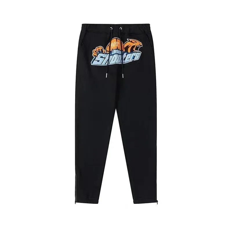 Design Graphic Print Streetwear Joggers Black