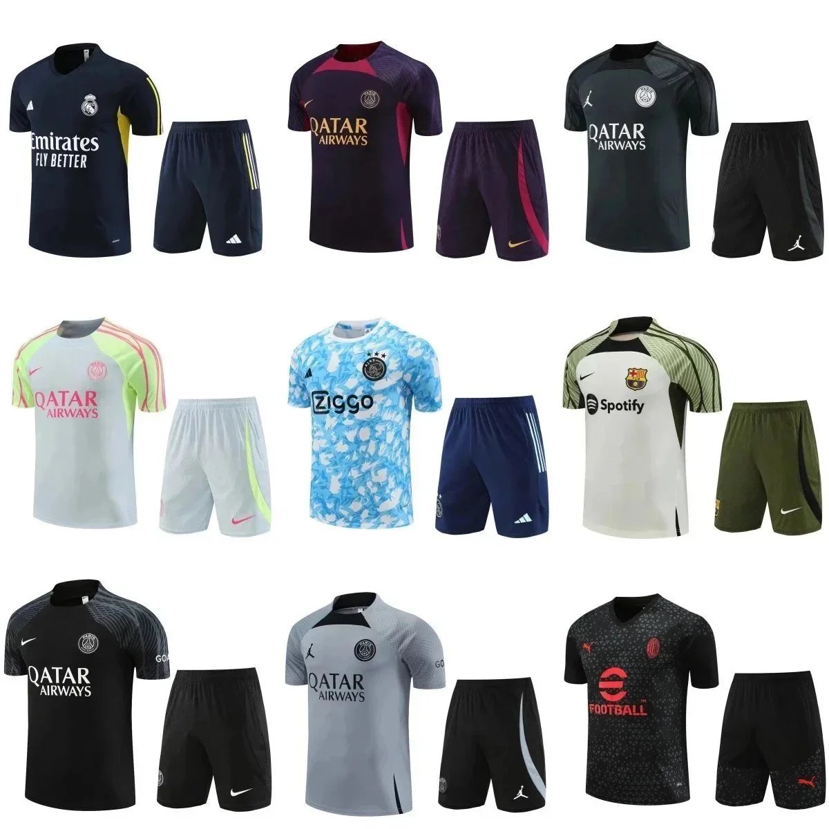 Design Football Jersey and Shorts Set Sporty Training Kit Multicolor