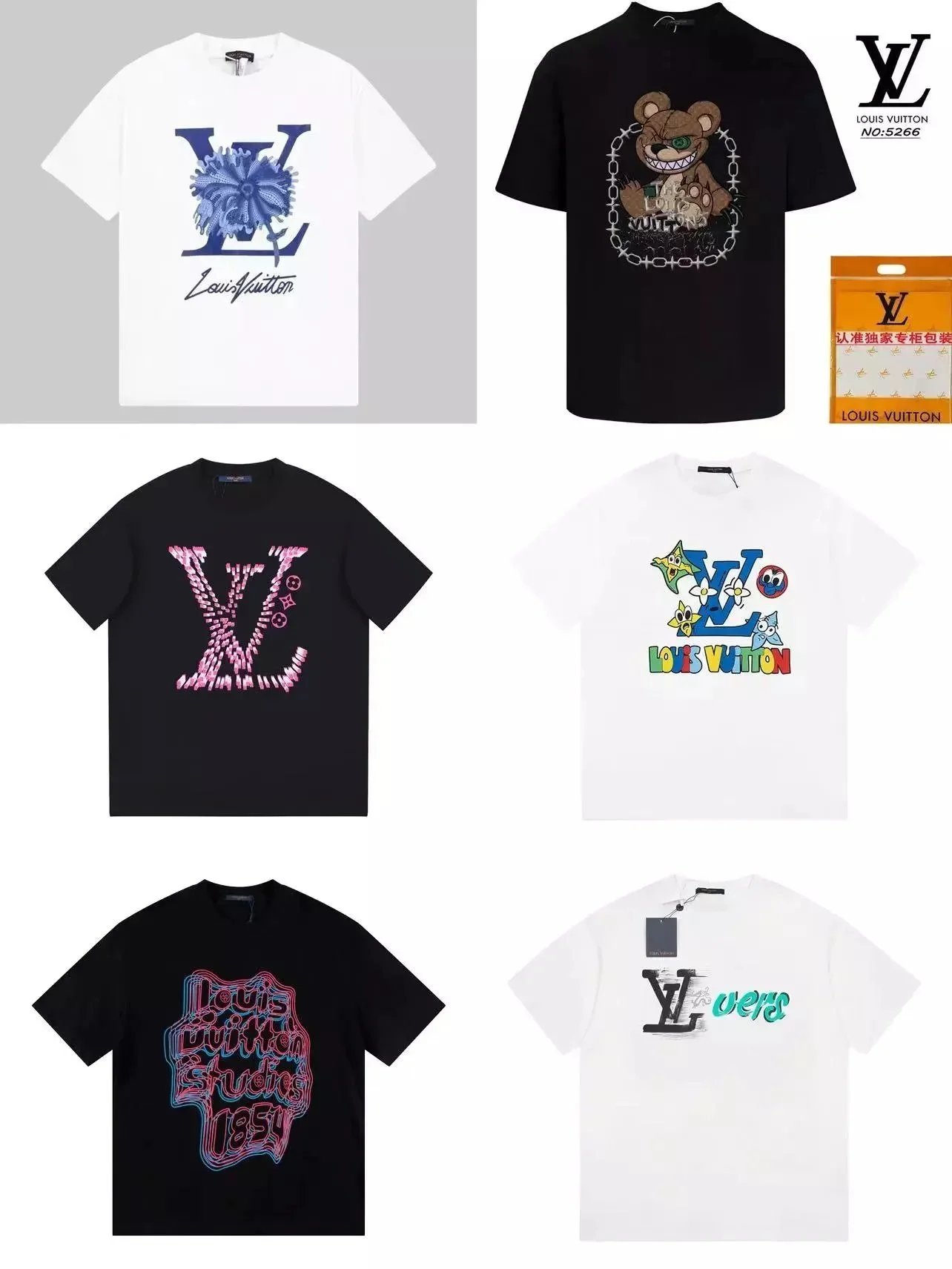 Louis Vuitton LV Graphic Print Oversized Tee Black and White