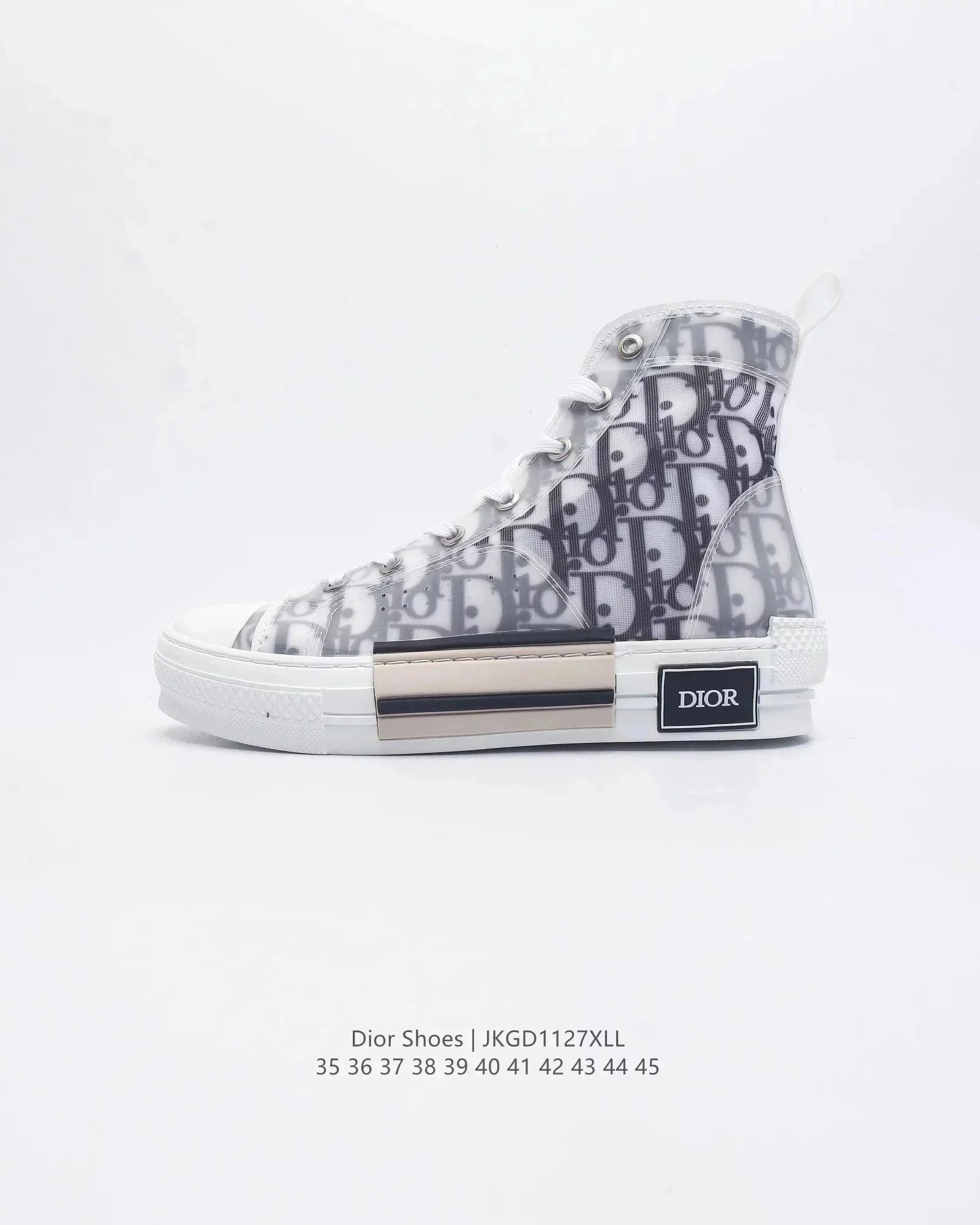 Dior B23 High-Top Oblique Sneakers White and Black