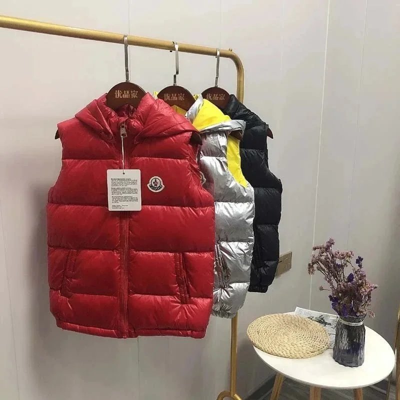 Moncler Puffer Hooded Vest Casual Down Jacket Red